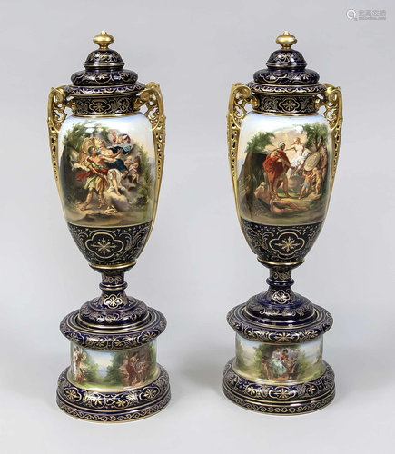 Pair of large floor vases, in Vienne