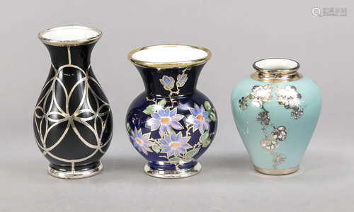 Three vases, 20th century, different