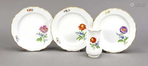 Four pieces Meissen, marks after 193