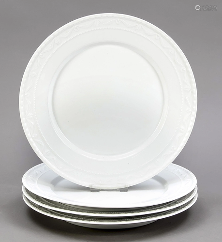 Four dinner plates, KPM Berlin, mark