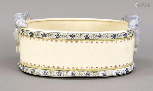 Jardiniere, 20th c., ceramic, oval s