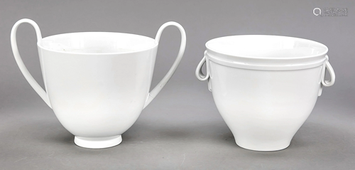 Two cachepots, KPM Berlin, marks 196