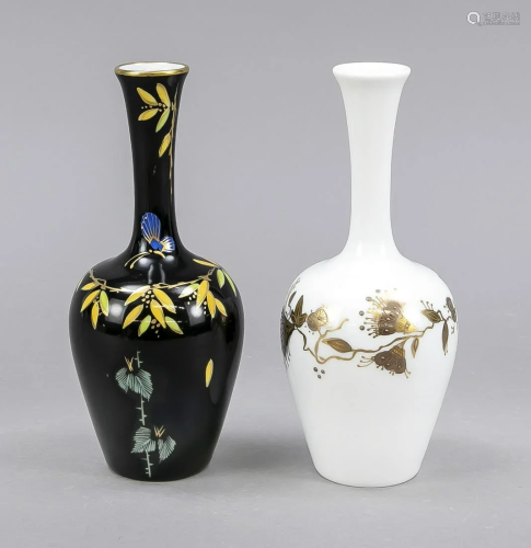 Two bottle vases, Rosenthal, 20th c.