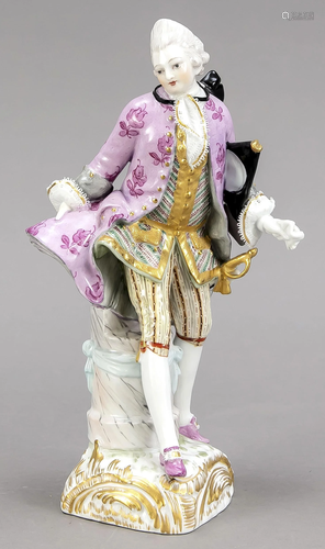 Standing rococo cavalier, KPM Berlin