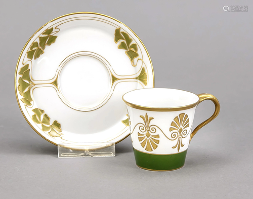 Art Nouveau mocha cup with saucer, K