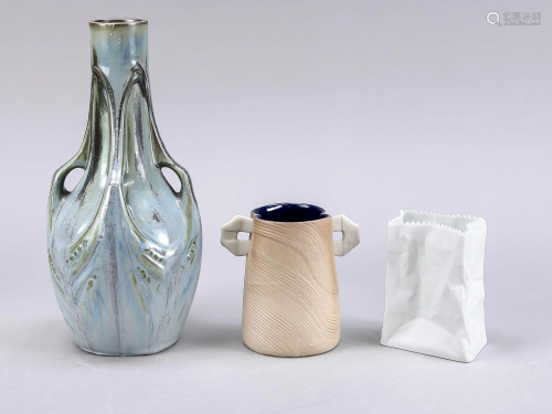 Three ceramic vases, 20th c., Art No