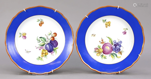 Two dinner plates, Meissen, Knauff-S