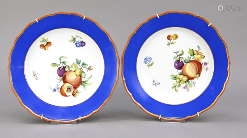 Two dinner plates, Meissen, Knauff-S