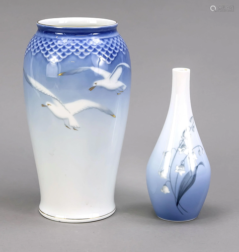 Two vases, Bing & GrÃ¶ndahl, mark 195