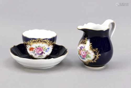 Cup with UT and cream cup, Meissen,