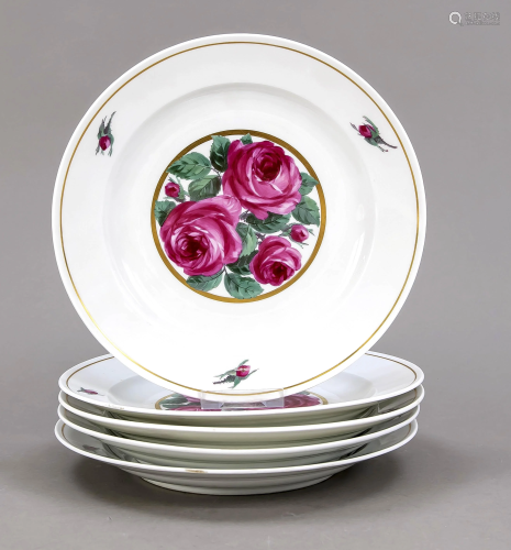 Five plates, Meissen, c. 1890-1900,
