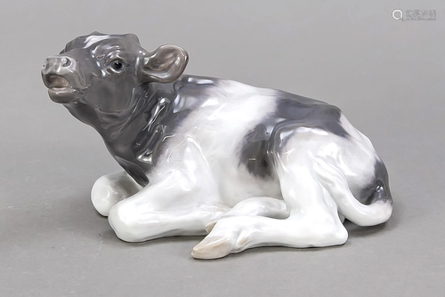 Lying cow, Royal Copenhagen, 1956, 1