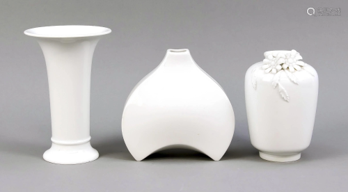 Three vases, KPM Berlin, marks 1962-