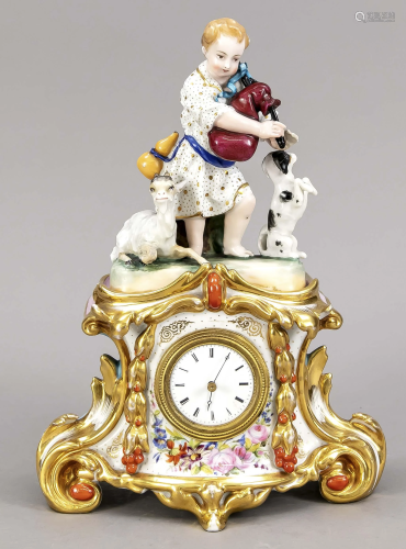 Figural table clock, 2-piece, France