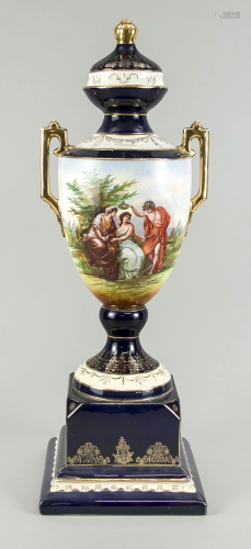 Large lidded vase, Bohemia, 20th c.,