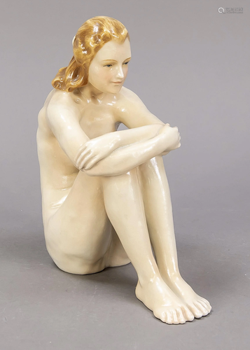 Sitting female nude, Ens, Thuringia,