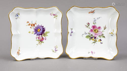 Two square bowls, Meissen, Knauff-Sc