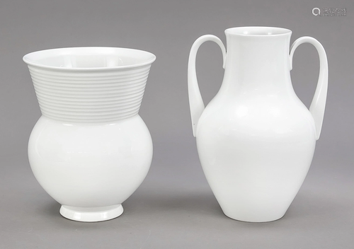 Two vases, KPM Berlin, white, vase S