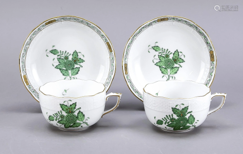Two tea cups with saucer, Herend, ma