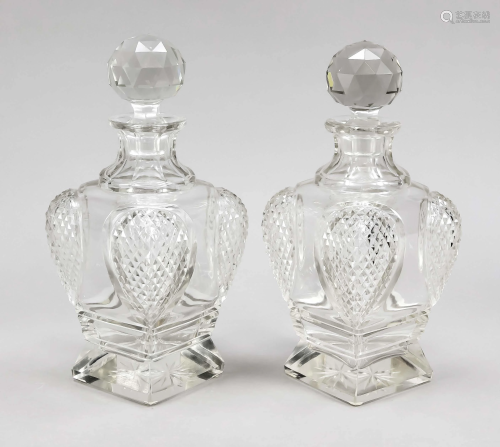 Pair of decanters, c. 1900, square s