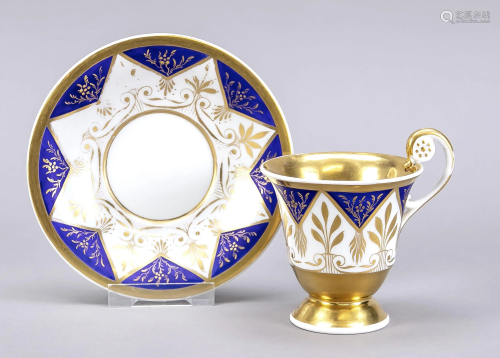 Biedermeier cup and saucer, KPM Berl