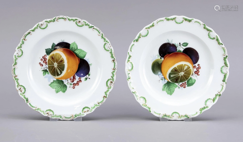Two plates, Meissen, mark 1850-1924,