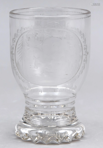 Souvenir glass, Bohemia, c. 1820, ro