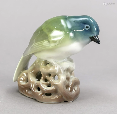 Art Nouveau figure, bird, KPM Berlin