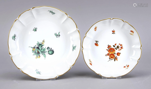 Two round bowls, Nymphenburg, mark 1