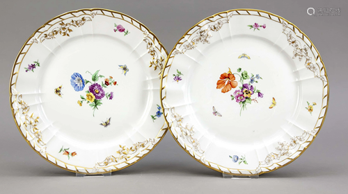 Pair of shallow plates, KPM Berlin,