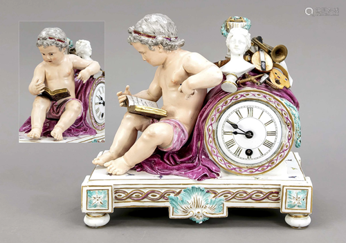 Chimney clock with putto as an alleg