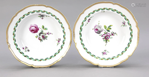 Two deep plates, KPM Berlin, c. 1780