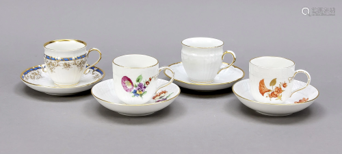 Four cups with saucers, KPM Berlin,