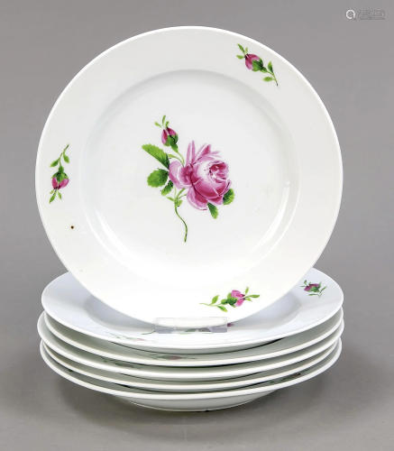 Six shallow plates, Meissen, 19th ce