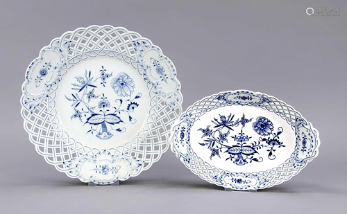 Two breakthrough pieces, Meissen, ma