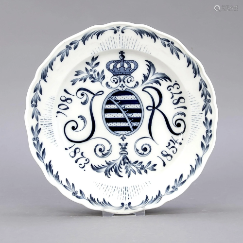 Coat of arms plate, Meissen, Knauff-
