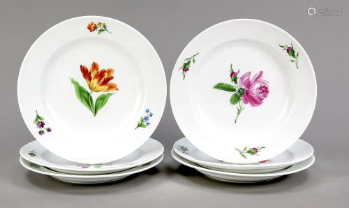 Six plates, Meissen, 19th century, w