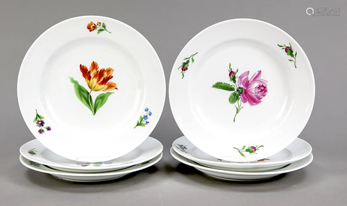 Six plates, Meissen, 19th century, w