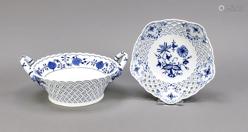 Two basket bowls, Meissen, after 197