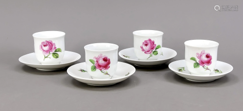 Four coffee cups with saucers, Meiss