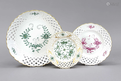 Three breakthrough pieces, Meissen,