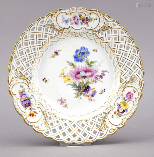 Breakthrough plate, Meissen, mark 18