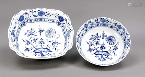 Two serving bowls, Meissen, 1970-80s