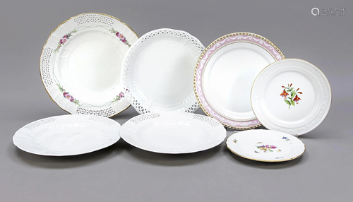 Seven plates, KPM Berlin, 20th c.,