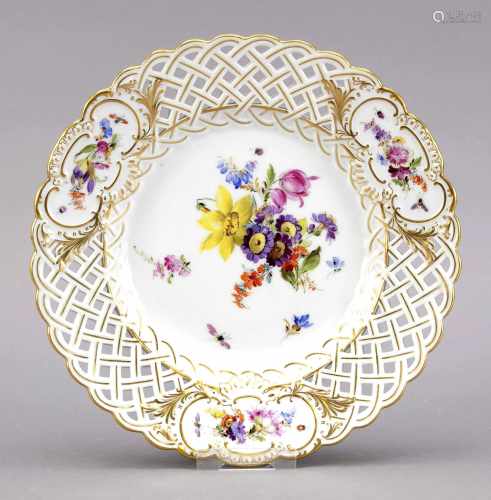 Breakthrough plate, Meissen, mark 18