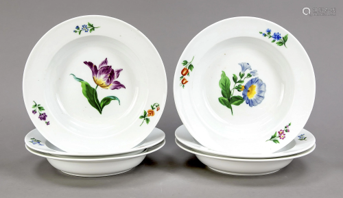 Six deep plates, Meissen, early 19th