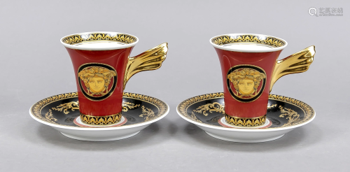 Two mocha cups with saucers, Rosenth