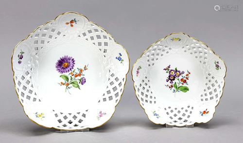 Two basket bowls, Meissen, after 195