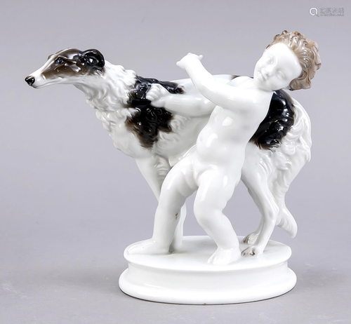 Putto with borzoi, Rosenthal, Selb,