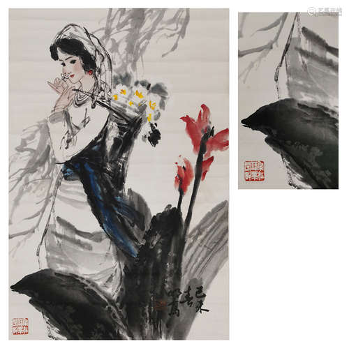 Chinese Figure Painting by Wang Mingming